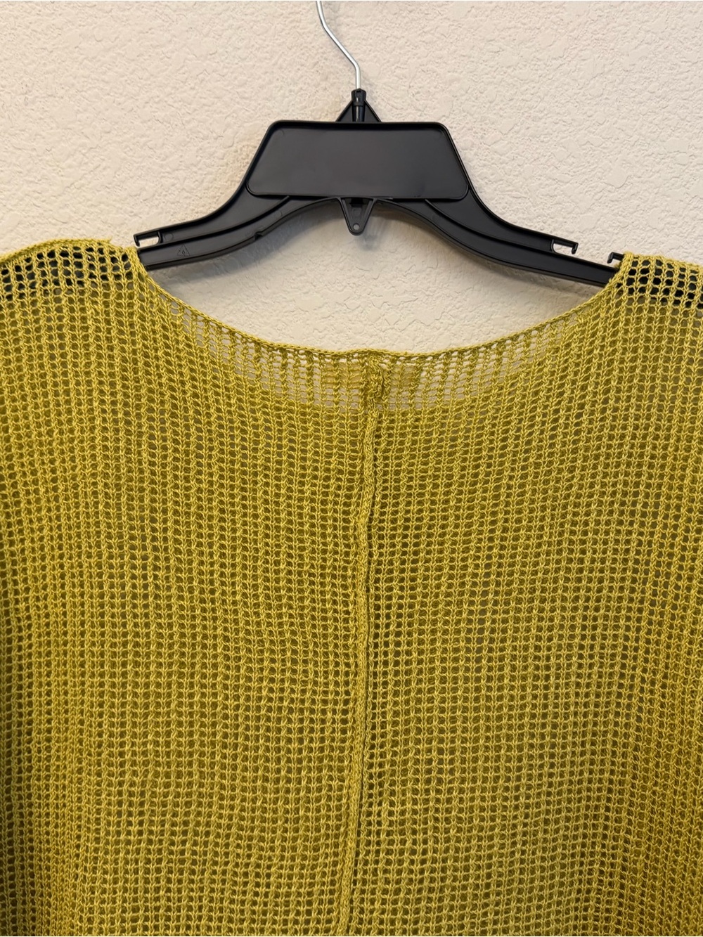 Eileen Fisher Mustard Open-Knit Raglan Boxy Sweater PL - Picture 8 of 9